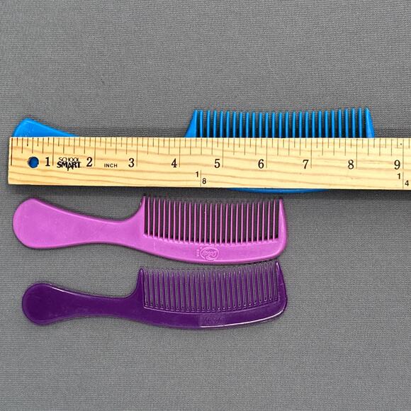 Vintage Goody 80s 90s Pocket Combs Purple Blue Retro Groovy Old School Lot of 3 - Picture 15 of 16
